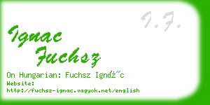 ignac fuchsz business card